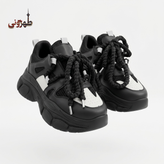 کتانی زنانه رنگ مشکی بند طنابی