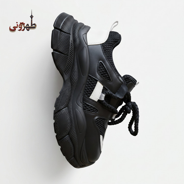 کتانی زنانه رنگ مشکی بند طنابی